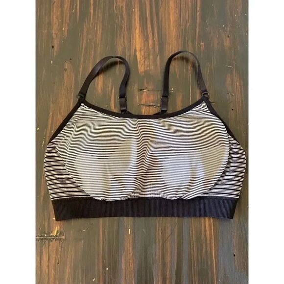 2 for $30 Jockey Padded Stripes Women’s Yoga Running Sports Bra Sz M - Picture 1 of 4